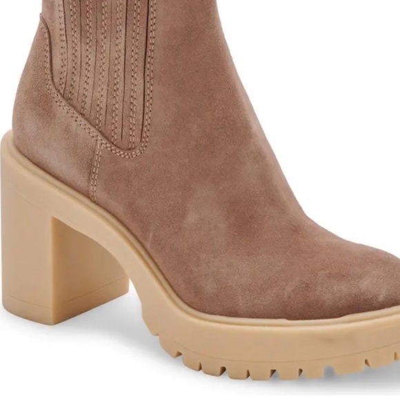 (New) Dolce Vita Caster H2O Waterproof Platform Bootie Mushroom Suede Size 11 - Picture 2 of 5